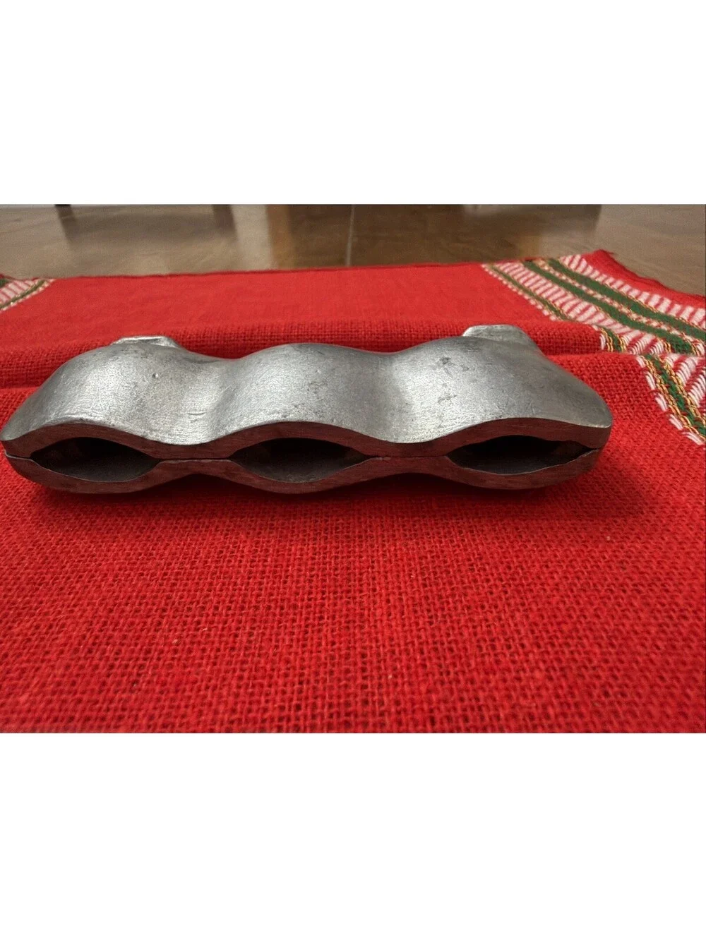 Antique Pewter Candy Mold 3 Santa Claus Figures Christmas Chocolate Candy 3D